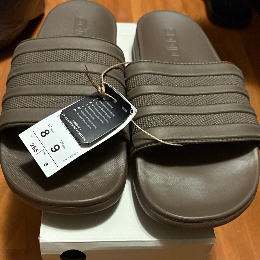 adidas Brown Slide Sandals